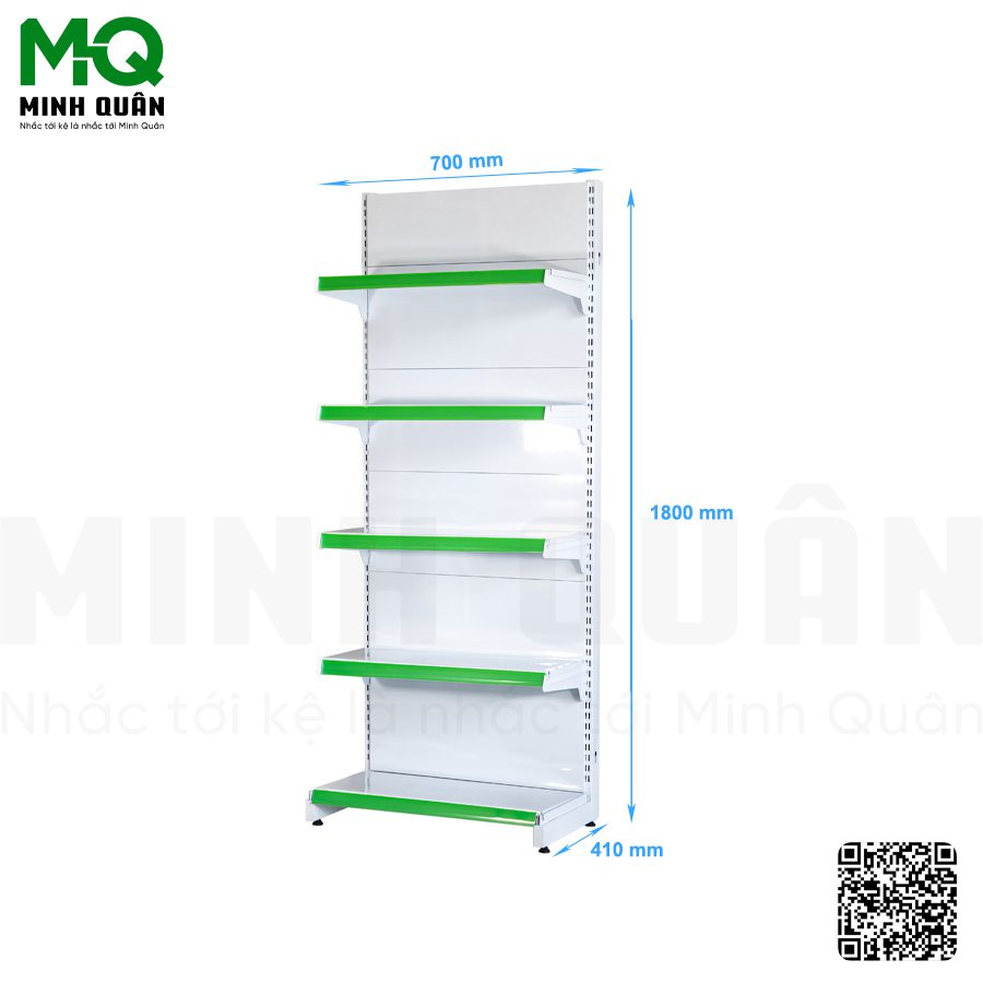 Kệ đơn lưng tôn kín 5 tầng 700×1800 mm