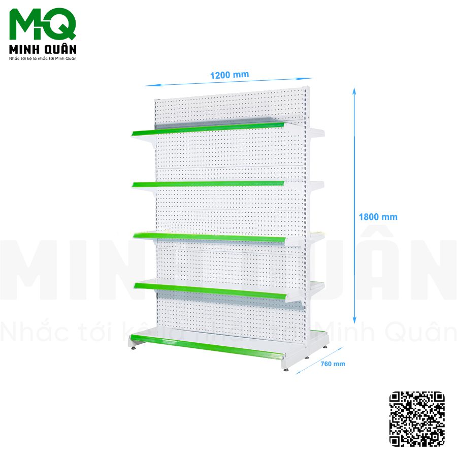 Kệ đôi lưng tôn lỗ tròn 1200 x 1800mm