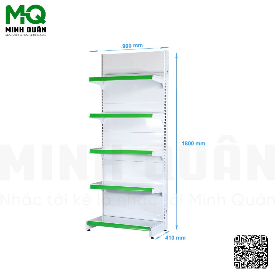 Kệ đơn lưng tôn kín 4 tầng 900×1800 mm