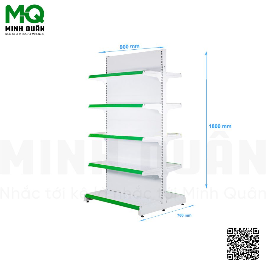 Kệ đôi lưng tôn kín 5 tầng 900×1800 mm