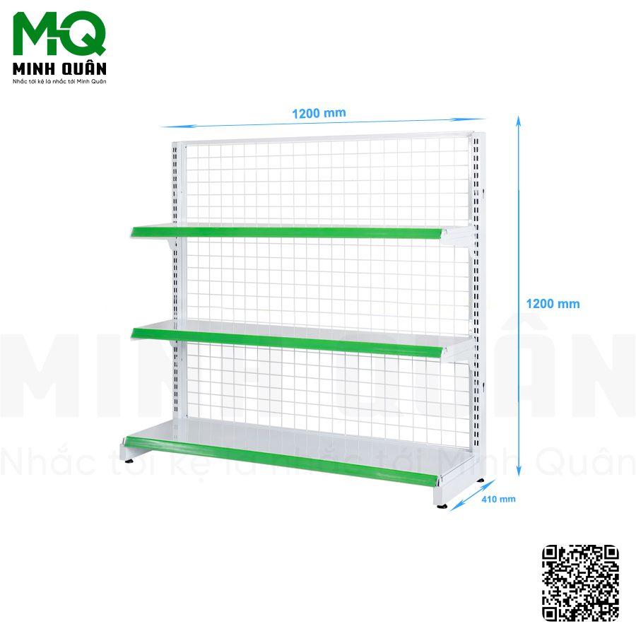 Kệ đơn lưng lưới 3 tầng 1200×1200 mm